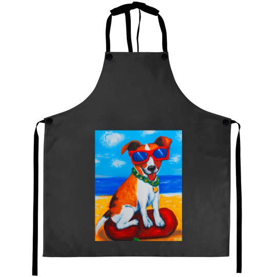 Discover Artful Dogs - Dog On The Rocks Aprons