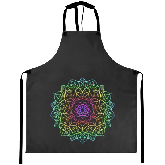 Discover Multicolor Intricate Mandala Design Aprons