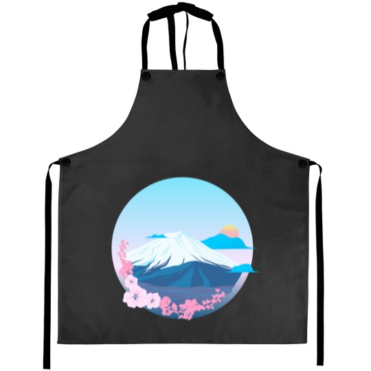 Discover Cherry Blossom and Mountain Fuji Active Aprons