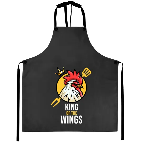 Discover Chicken Poultry Funny Chicken King Wings Fans BBQ Drumstick Men 24 Aprons