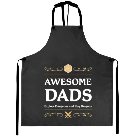 Discover Awesome Dads Explore Dungeons and Slay Dragons Aprons