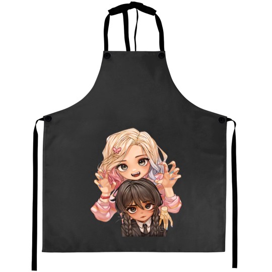 Discover Wednesday Addams - Jenna Ortega and Emma Myers Aprons