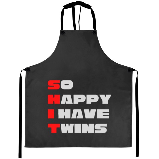Discover So Happy I have twins Bold Typography Aprons