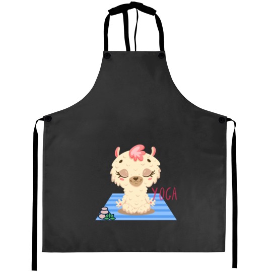 Discover Baby Llama Easy Yoga Bliss Design for wild animal lovers and yoga lovers you know. Active Aprons