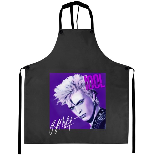 Discover Billy Idol Aprons Billy Idol Whiplash Smile Song Cotton Aprons Men Women