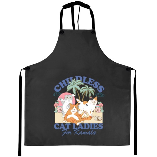 Discover Childless Cat Ladies For Kamala Aprons, Childless Cat Lady Aprons