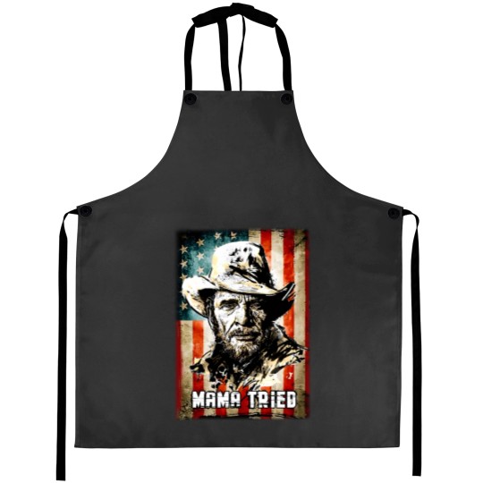 Discover Vintage Merle Haggard Mama Tried Black Aprons