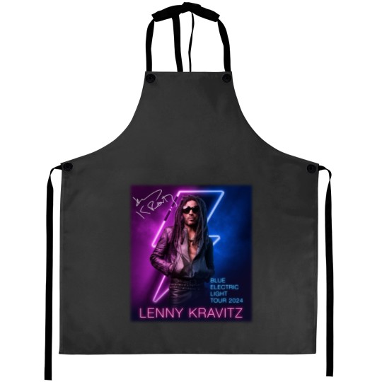 Discover Lenny Kravitz Electric Blue Light Tour 2024 Signature Unisex Aprons All Size