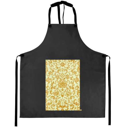 Discover yellow-gold pattern with flower motifs Aprons