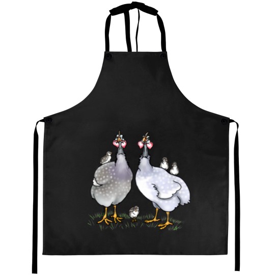 Discover Guinea fowl Family Aprons