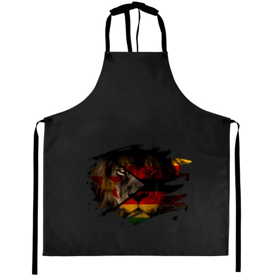 Discover Zimbabwe Lion Flag Aprons
