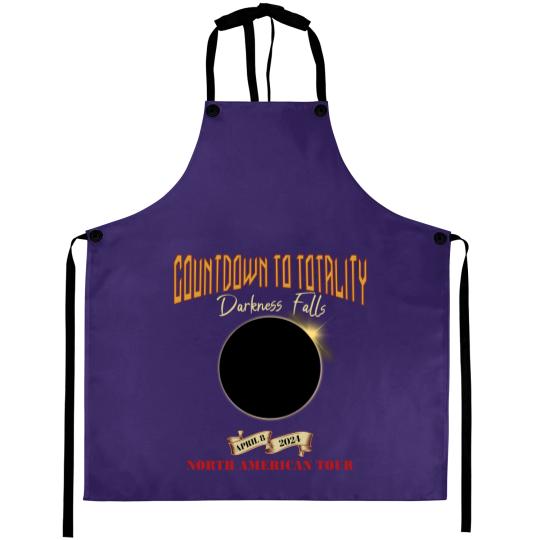 Discover Total Solar Eclipse Aprons April 8th 2024, Rock Concert Tour Aprons with Path of Totality Cities