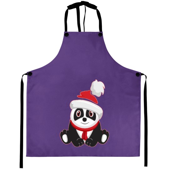 Discover Happy Christmas Express Panda Aprons
