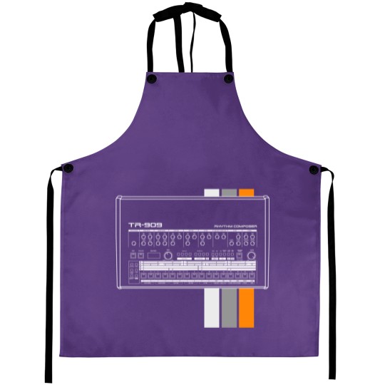 Discover TR 909 Dark Background Aprons
