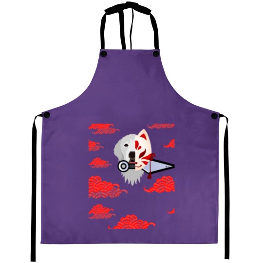 Discover Red Cloud Japanese Great Pyrenees Kitsune aniime Aprons