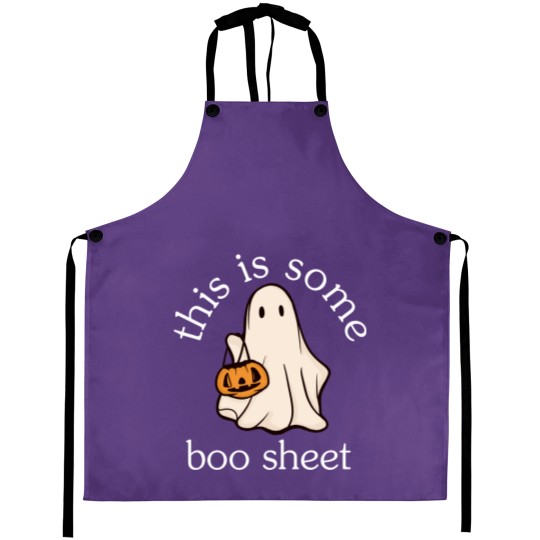 Discover Women's Halloween This Is Some Boo Sheet Floral Round Aprons, Halloween Ghost Aprons,Spooky Season,Spooky Vibes Aprons,Spooky Boo Aprons