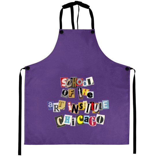 Discover School of The Art Institute of Chicago SAIC Logo Funky Collage Aprons