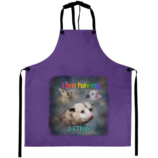 Discover I am having a crisis possum word art Classic Aprons