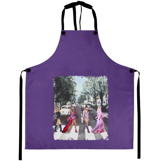 Discover The Girl Abbey Road Walk Aprons, Graphic Western Country Music Aprons