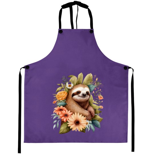 Discover Sloth Lover Aprons with Floral and Graphic Prints