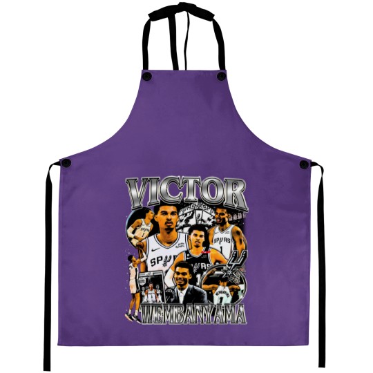 Discover Vintage 90s Graphic Style Victor Wembanyama Aprons