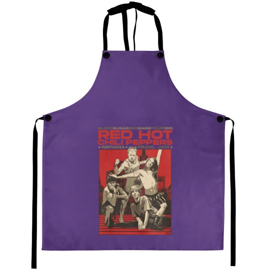 Discover Vintage RHCP Tour 1991 Aprons, Red Hot Chili Peppers Rock Band 2023 Aprons