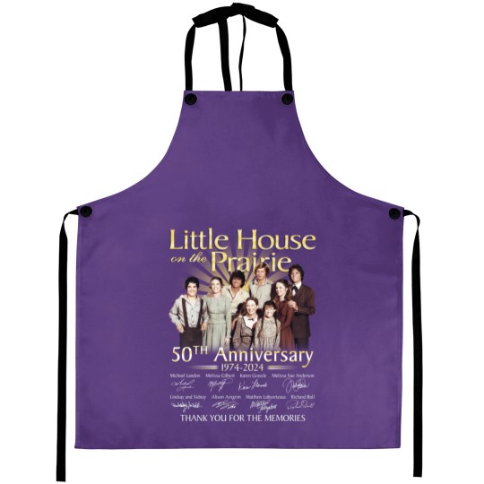 Discover Little House on The Prairie 50th Anniversary 1974-2024 Black Aprons