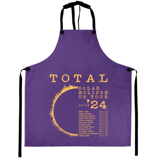 Discover Total Solar Eclipse Kitchen Apron, April 8, 2024 North American Path