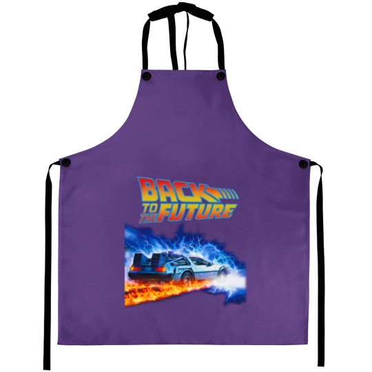 Discover back to the future PNG just DTF halftone black Aprons