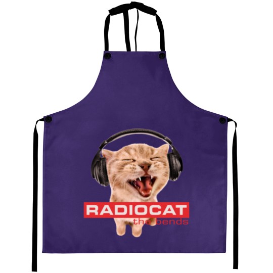 Discover RadioCat Aprons, Meme Cat Aprons, Radiohead Cat The Bends Aprons