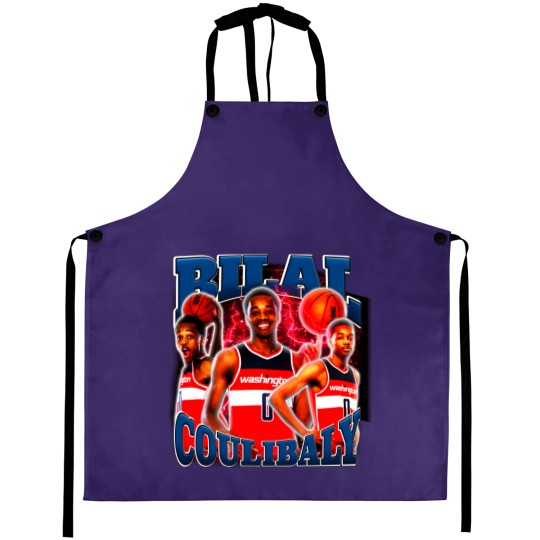 Discover Bilal Coulibaly Vintage  Retro 90's Aprons Basketball Player Bilal Coulibaly Vintage Aprons Aprons Vintage Bootleg Basketball Aprons Aprons