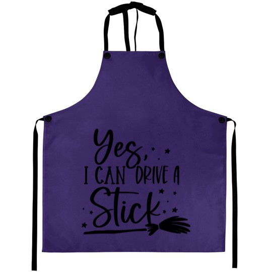 Discover I drive Stick Aprons, Halloween Aprons, Cute Halloween Aprons