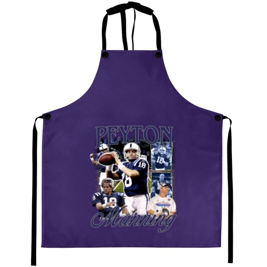 Discover Vintage 90s Graphic Style Peyton Manning Aprons