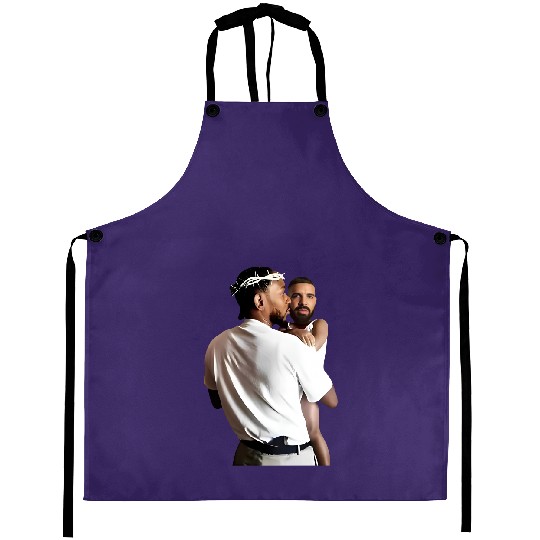 Discover Kendrick Lamar Holding Baby Drake Aprons, Kendrick Lamar vs Drake Rap