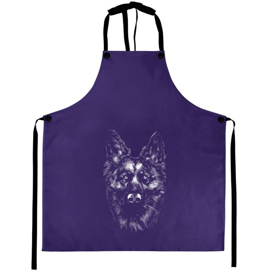 Discover German Shepherd Monochrome Aprons Aprons