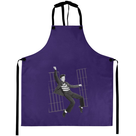Discover Elvis Presley Jailhouse Rock Aprons Licensed Rock N Roll Music Aprons White