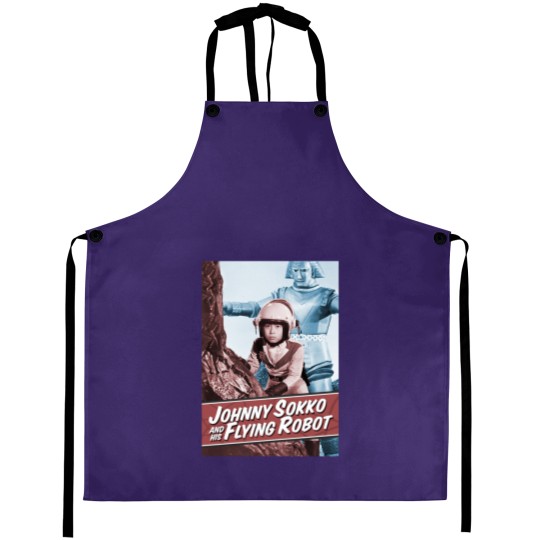 Discover Giant Robot Johnny Sokko's Flying Robot Vintage Poster Aprons