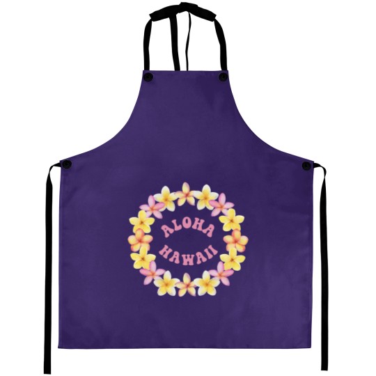 Discover Aloha Hawaii Flower Lei Aprons