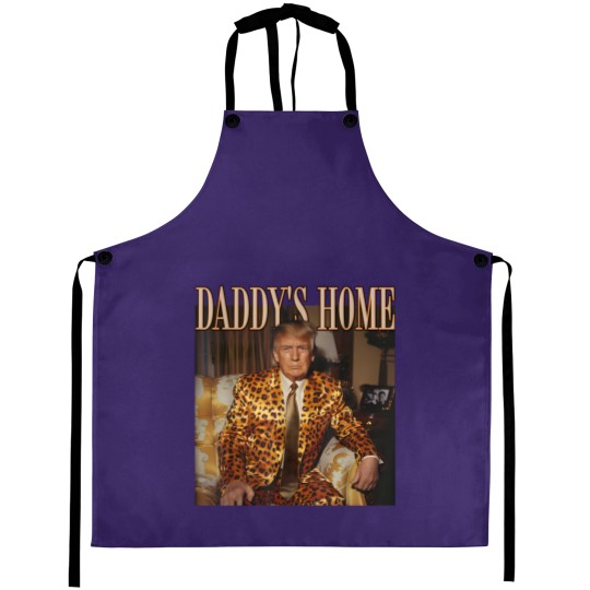 Discover Daddy's Home Trump Aprons Trump 2024 Leopard Funny MAGA Aprons