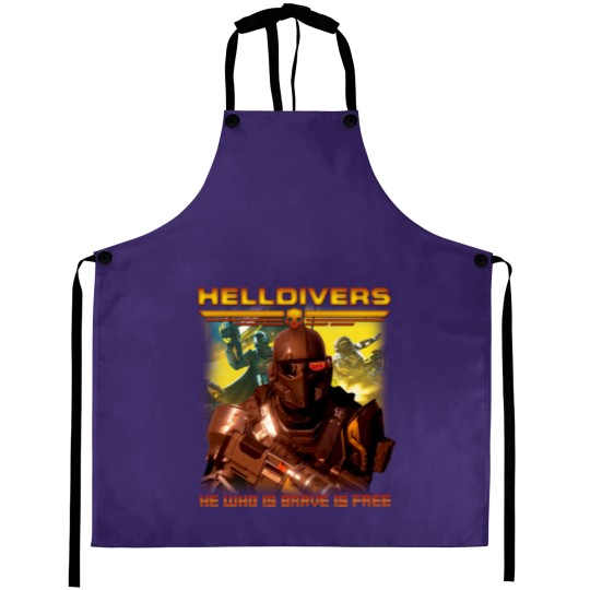 Discover Helldivers Vintage 90s Aprons, Helldivers 2 Aprons, Helldivers Vintage Aprons
