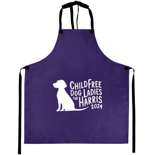 Discover Childfree Dog Ladies Aprons, Harris 2024 Cat Aprons, Funny Kamala Harris Graphic Aprons