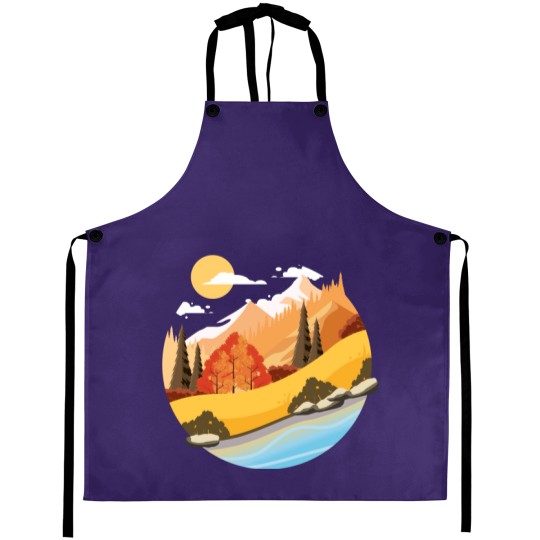 Discover Mountain Vibes Unisex V Neck Aprons