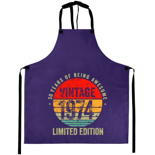 Discover Vintage 1974, 1974 vintage birthday, 50 birthday Aprons