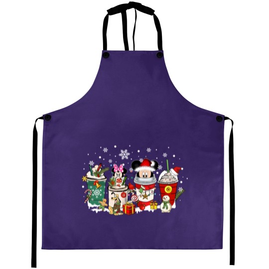 Discover Cute Animated Mouse Christmas Coffee Aprons, Mouse Christmas Aprons
