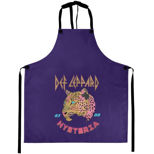 Discover Vintage 80's Rock Band Aprons Aprons Leppard  Aprons Rock and Roll Leopard
