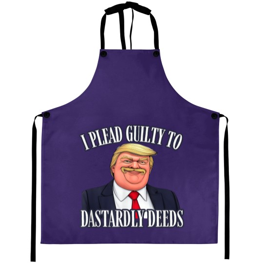Discover Dastardly Deeds Funny Trump Cartoon Style Graphic Aprons