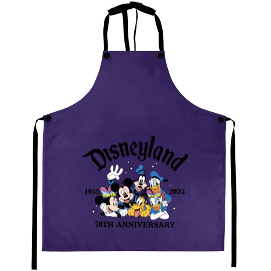 Discover Disneyyland 70th Anniversary Aprons, Castle Platinum Celebration 1955-2025 Aprons