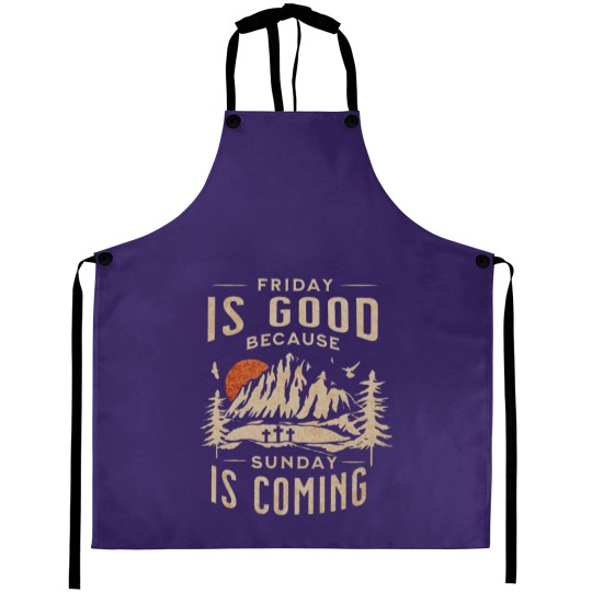 Discover Friday is Good Cause Sunday is Coming Aprons, Christian Aprons