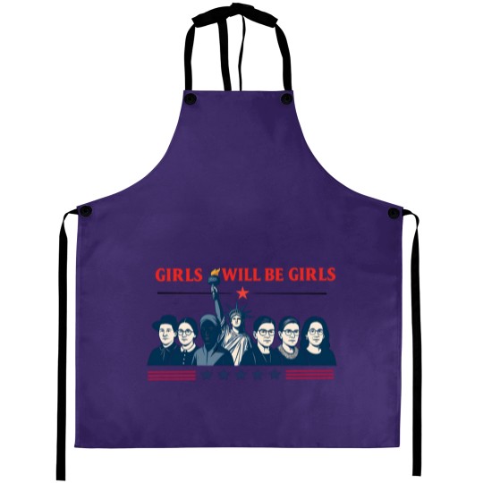Discover Girls Will be Girls Comfort Colors Aprons, Patriotic Feminist 4th of July Aprons