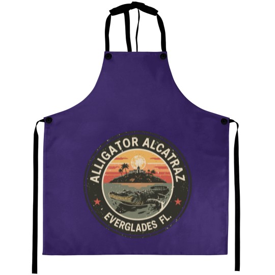 Discover Alligator Alcatraz Aprons, Everglades Florida Parody Aprons, Funny Vintage
